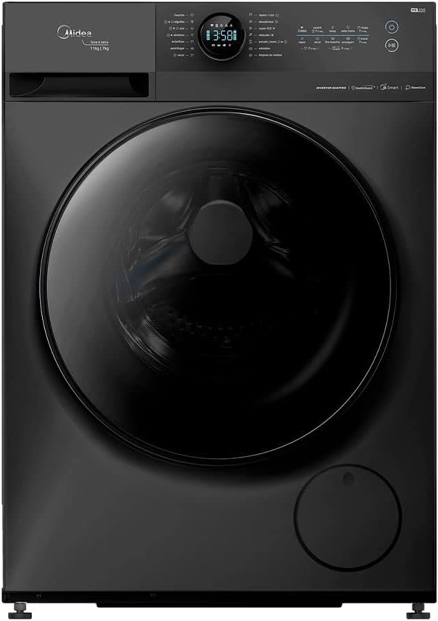 Lava e Seca Midea HealthGuard Smart MF200D110WB/GK Titanium 11/7 kg 14 Programas Wi-Fi 110 V