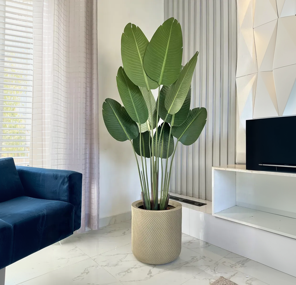 Bananeira Artificial com Vaso Bojo Toque Real para Decoração