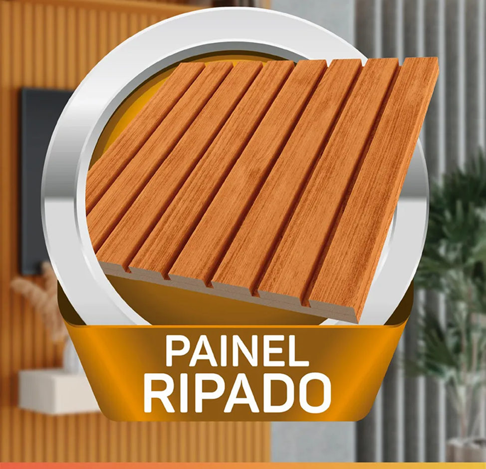 EDN Painel para TV até 70 Polegadas 1,80 × 2,40 m Ripado com Nicho Arbo Color Nature