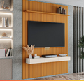 EDN Painel para TV até 70 Polegadas 1,80 × 2,40 m Ripado com Nicho Arbo Color Nature