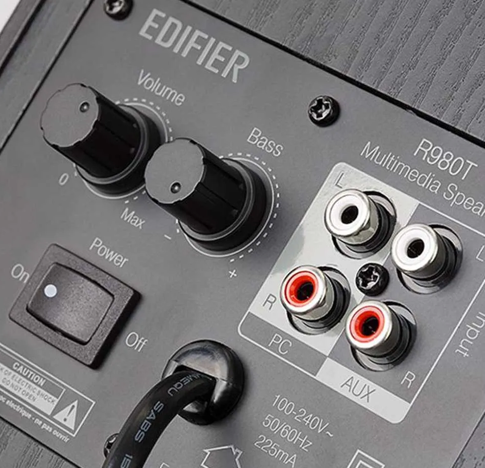 Monitores de Áudio Edifier R980T 24 W RMS Bivolt Home Studio Preto