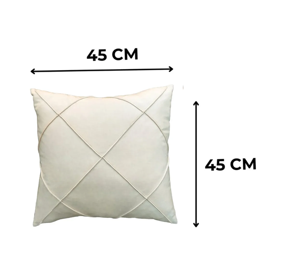 Kit com 4 Almofadas Cheias em Suede Drapeado Macio 45 × 45 cm Decorativas