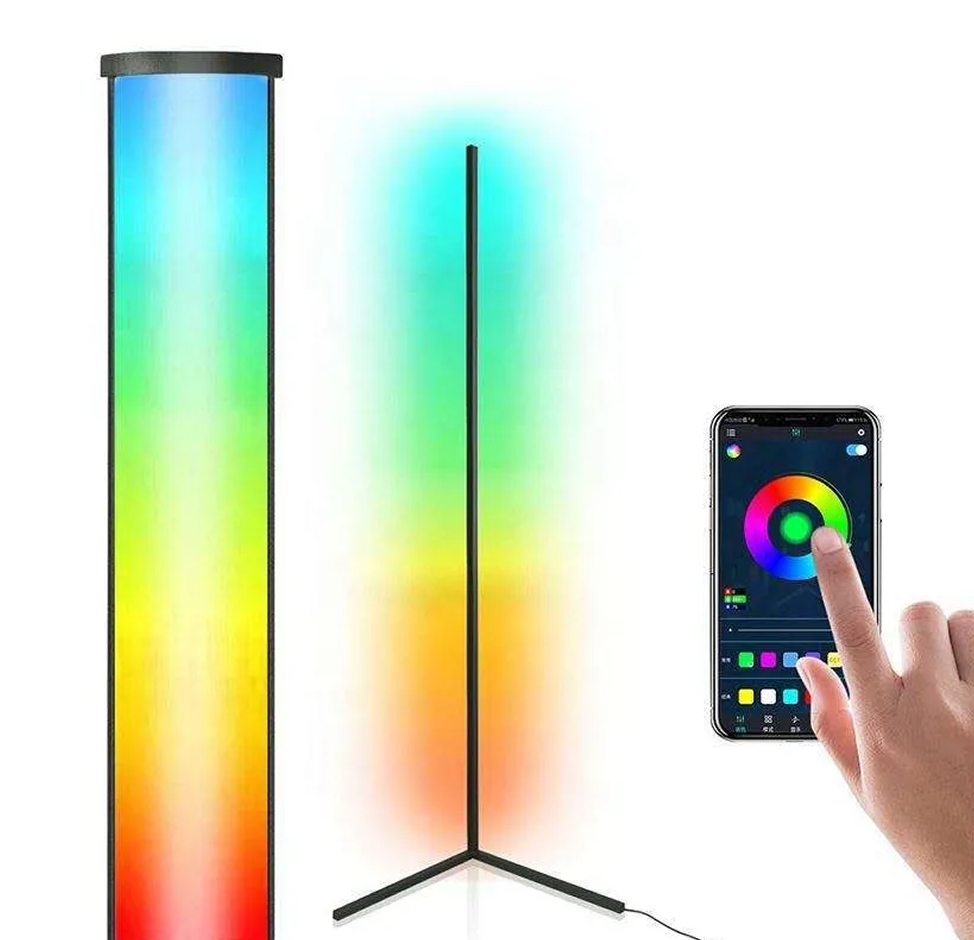 Luminária de Piso LED RGB Inteligente Smart Color 1,4 m L-P5 Preta