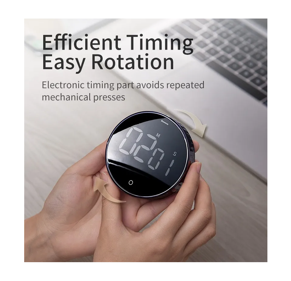 Timer de Cozinha Baseus Magnético Cronômetro Rotatório