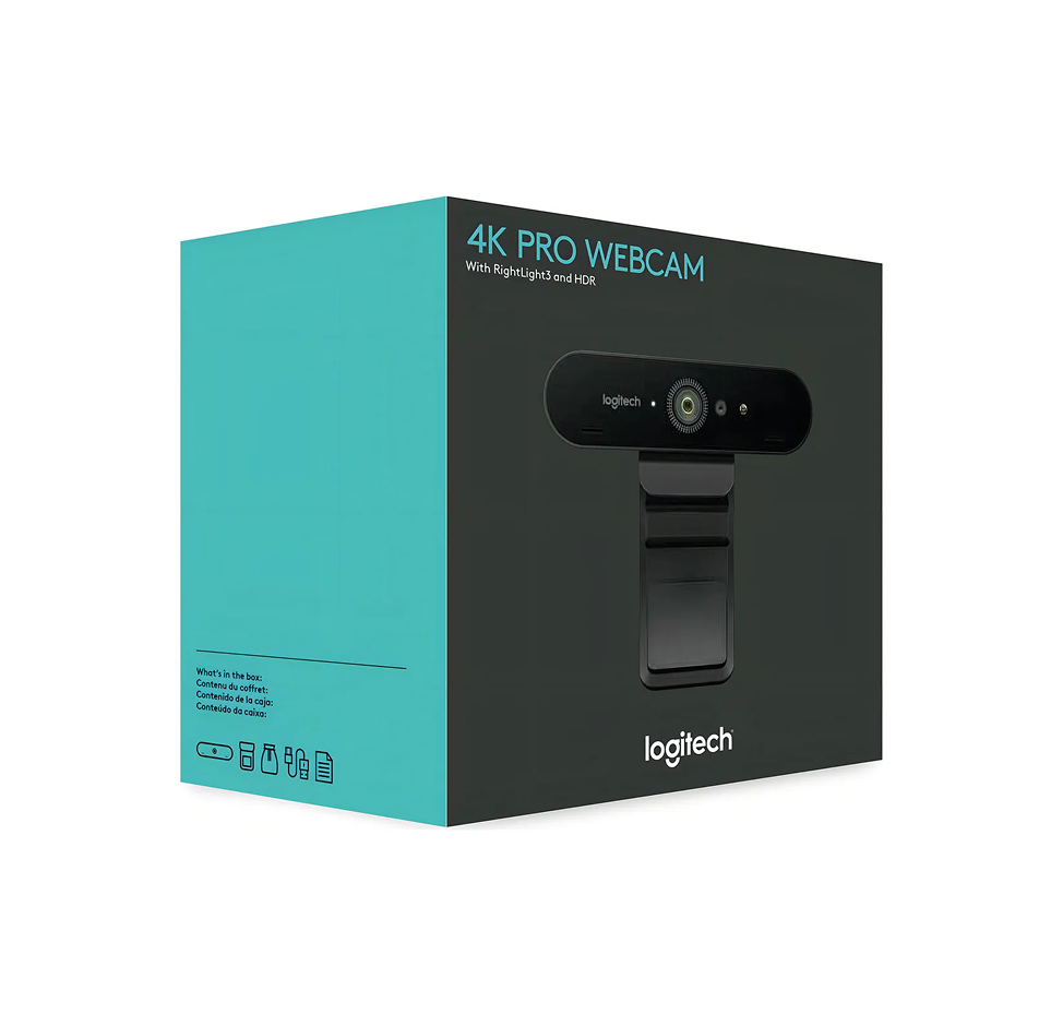 Webcam Logitech Brio Ultra HD 4K com Microfone Embutido Preta